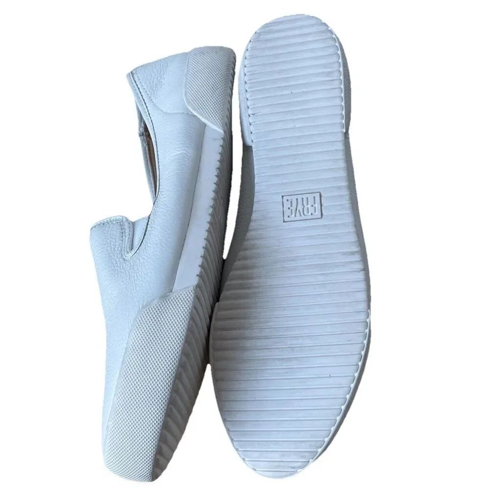 New Frye Mia White Tumbled Leather Slip on Shoe Sneaker Size 10 - Picture 7 of 7